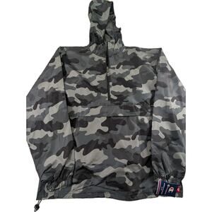 Champion Stadium Gear Mens Size Large 1/2 Zip Rain/Wind Resistant Camo NWT